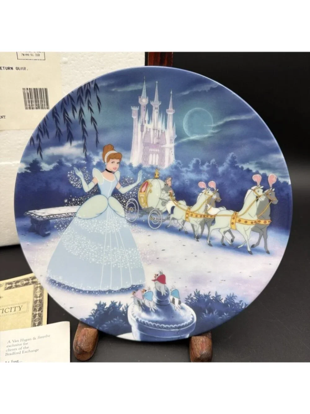 Bradford Exchange Walt Disney Cinderella Treasured Moments Plate 1 COA Box